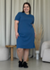 Платье-футболка до колена в рубчик синее Merlini Милан 700000151 размер 42-44 (S-M)