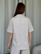 Льняная рубашка с коротким рукавом бежевая Merlini Нино 200001206 размер 42-44 (S-M)