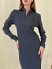 Довга сіра сукня в рубчик з довгим рукавом Merlini Венето 700001142, розмір 42-44 (S-M)