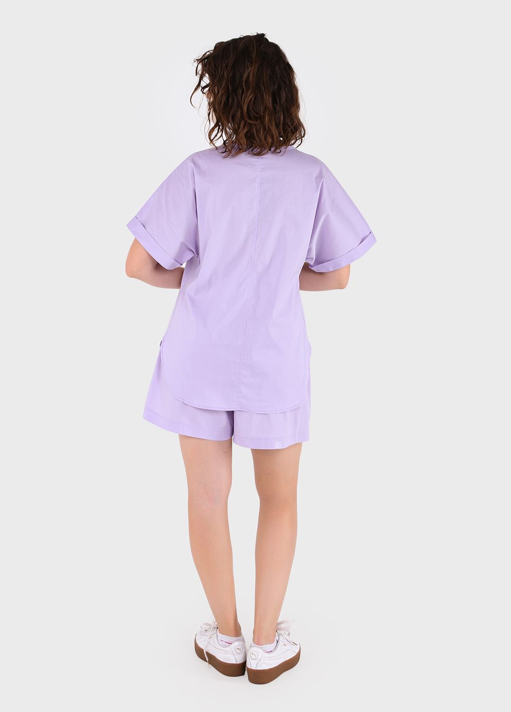 Купить Хлопковые шорты женские бермуды сиреневого цвета Merlini Перуджа 300000050, размер 42-44 в интернет-магазине
