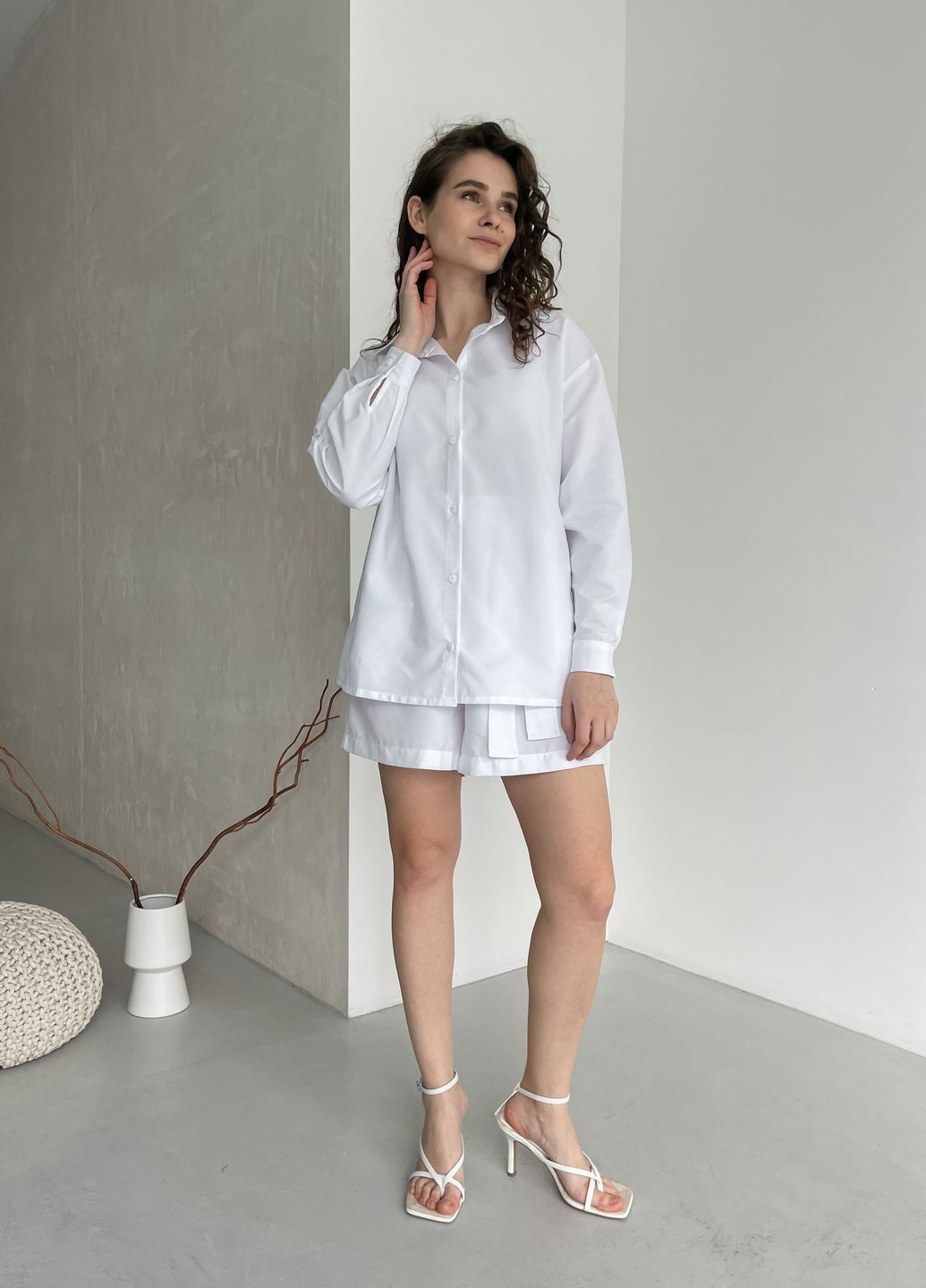 Купить Классическая хлопковая рубашка женская Merlini Вена 200000201, размер 50-52 в интернет-магазине