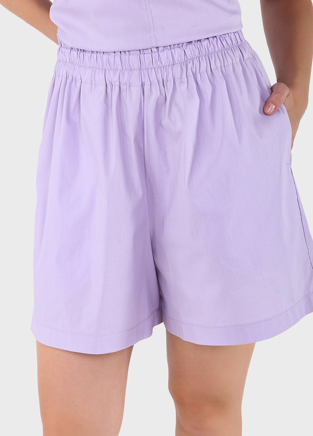 Купити Бавовняні шорти жіночі бермуди бузкового кольору Merlini Перуджа 300000050, розмір 42-44 в інтернет-магазині