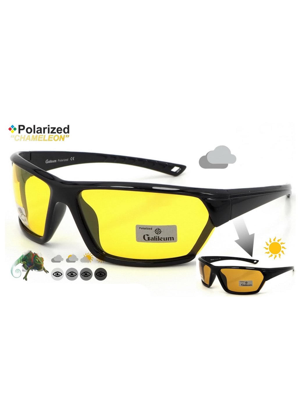 Купити Спортивні окуляри з поляризацією та фотохромними лінзами Galileum 125004 в інтернет-магазині