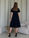 Льняное платье с рюшами миди черное Merlini Гутта 700001241 размер 42-44 (S-M)