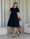 Льняное платье с рюшами миди черное Merlini Гутта 700001241 размер 42-44 (S-M)