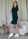 Платье-футболка до колена в рубчик зеленое Merlini Милан 700000152 размер 42-44 (S-M)