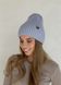 Теплая зимняя кашемировая женская шапка с отворотом на флисовой подкладке DeMari 500127