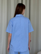 Льняная рубашка с коротким рукавом голубая Merlini Нино 200001207 размер 42-44 (S-M)