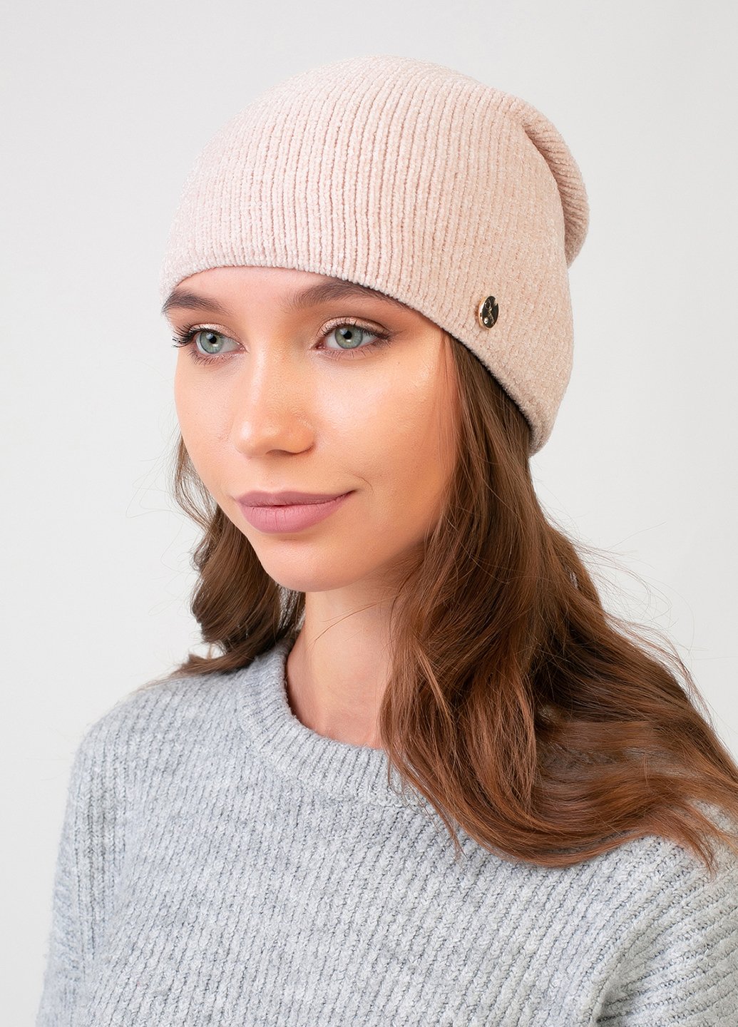 Купить Теплая зимняя велюровая шапка Merlini Баден 330025 - Бежевый в интернет-магазине