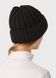 Зимняя вязаная женская шапка с отворотом на флисовой подкладке DeMari Мия 500048 - Черный