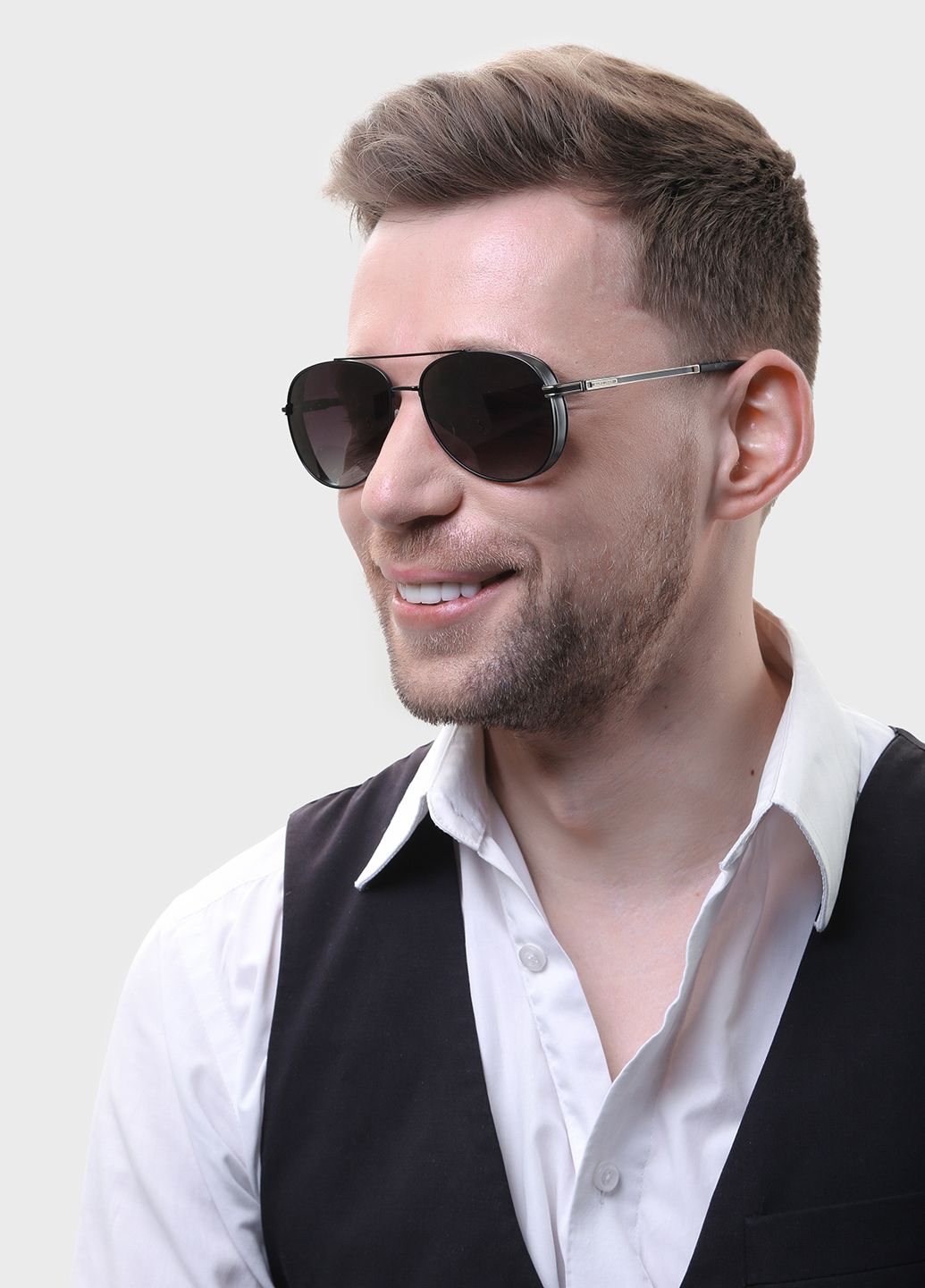 Купити Чоловічі сонцезахисні окуляри Marc John з поляризацією MJ0794 190030 - Чорний в інтернет-магазині