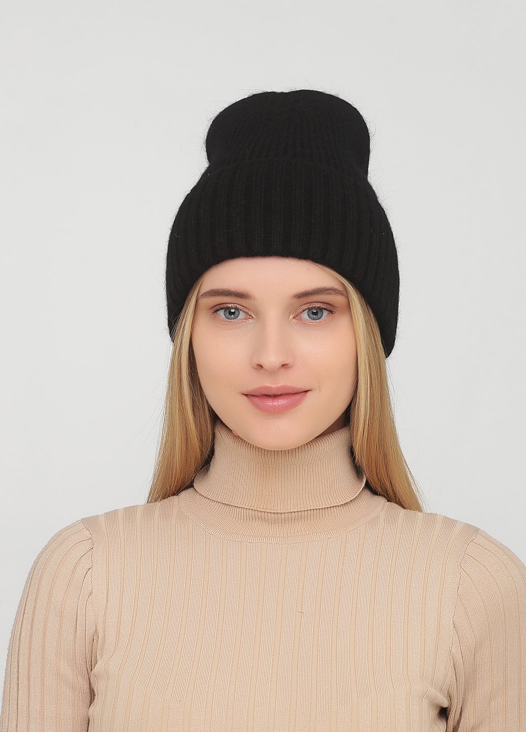 Купить Зимняя теплая ангоровая шапка без подкладки Merlini Кристи 340142 - Черный в интернет-магазине