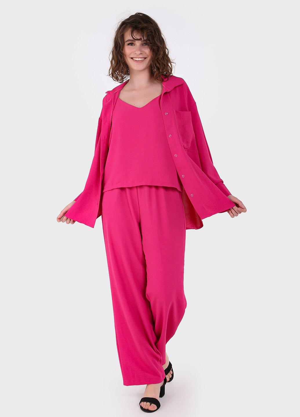 Купить Модный летний костюм женский малинового цвета Merlini Тройка 100000128, размер 42-44 в интернет-магазине