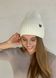 Теплая зимняя кашемировая женская шапка с отворотом на флисовой подкладке DeMari 500129