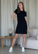 Платье-футболка до колена в рубчик черное Merlini Милан 700000141 размер 42-44 (S-M)