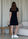 Платье-футболка до колена в рубчик черное Merlini Милан 700000141 размер 42-44 (S-M)