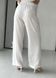 Женские брюки клеш от бедра из льна белые Merlini Палуцца 600000142, размер 42-44