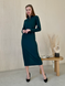 Длинное зеленое платье в рубчик с длинным рукавом Merlini Венето 700001143, размер 42-44 (S-M)