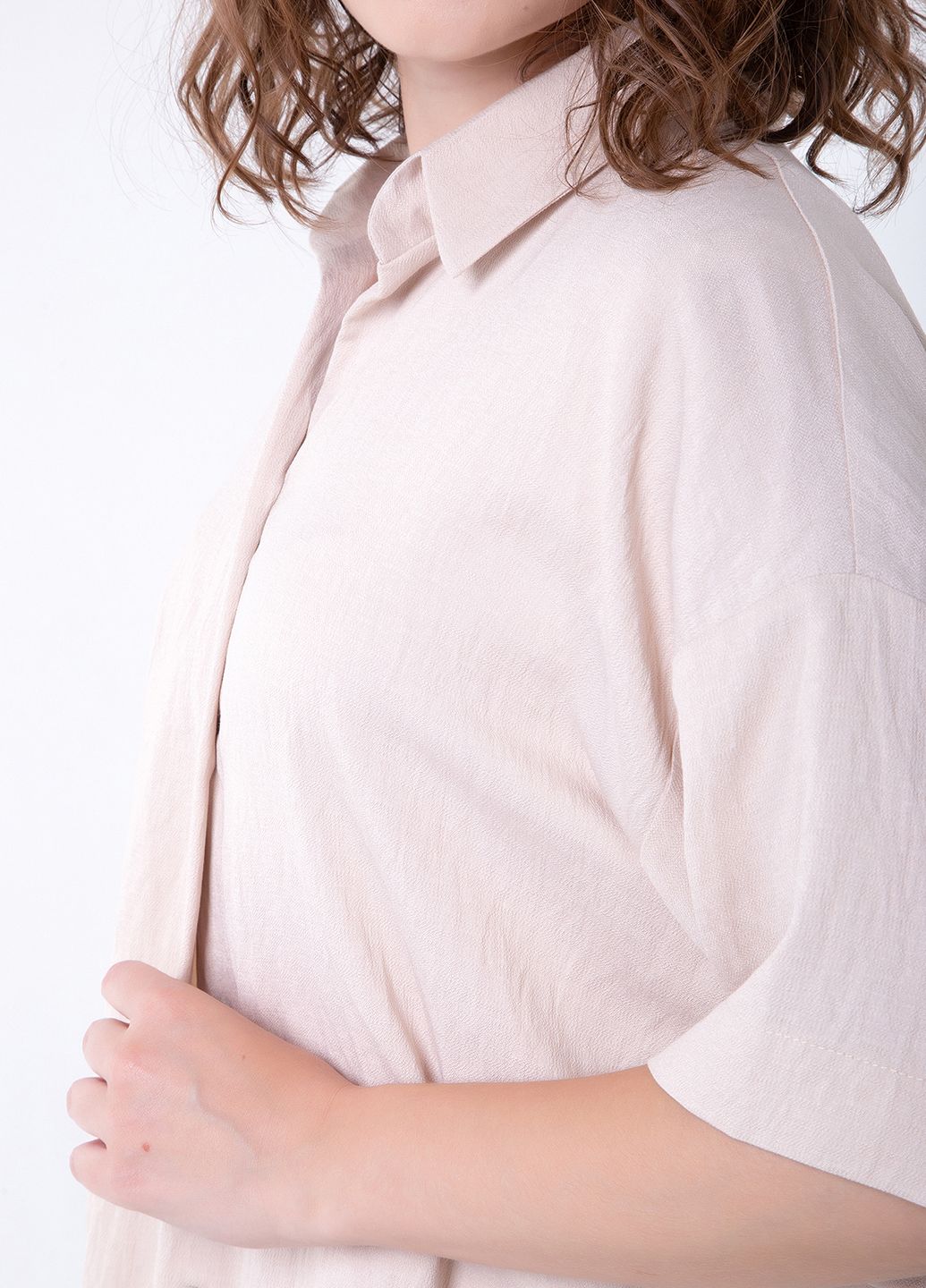 Купить Летний костюм женский двойка бежевого цвета: шорты, рубашка Merlini Мессина 100000145, размер 42-44 в интернет-магазине