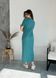 Длинное платье-футболка в рубчик бирюзовое Merlini Кассо 700000125 размер 42-44 (S-M)
