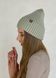 Теплая зимняя кашемировая женская шапка с отворотом на флисовой подкладке DeMari 500130