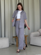 Льняной костюм с штанами палаццо и рубашкой серый Лорен 100001203 размер 42-44 (S-M)
