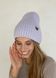 Теплая зимняя кашемировая женская шапка с отворотом на флисовой подкладке DeMari 500131