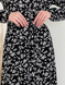 Довга сукня в квіточку чорну з довгим рукавом Merlini Форі 700001202, розмір 42-44 (S-M)