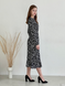 Довга сукня в квіточку чорну з довгим рукавом Merlini Форі 700001202, розмір 42-44 (S-M)