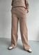 Теплый повседневный бежевый костюм женский на флисе двойка: реглан, брюки клеш Марсала 100000201, размер 42-44