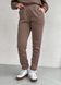 Теплый спортивный костюм женский кофейного цвета на флисе двойка: худи, спортивные штаны Лекко 100000177, размер 42-44