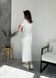 Длинное платье-футболка в рубчик белое Merlini Кассо 700000126 размер 46-48 (L-XL)