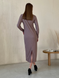 Довга бежева сукня з довгим рукавом Merlini Венето 700001144, розмір 42-44 (S-M)