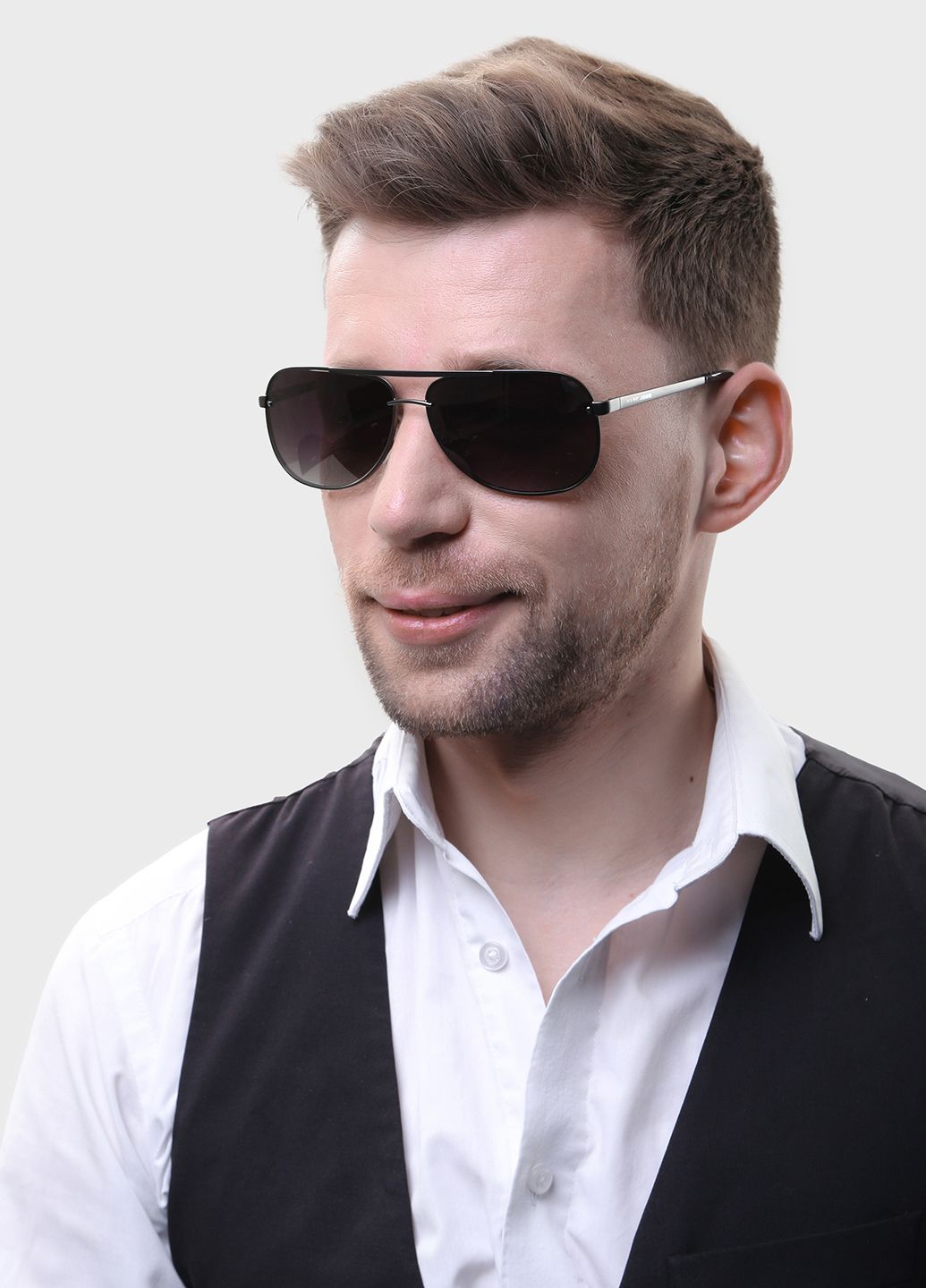 Купити Чоловічі сонцезахисні окуляри Marc John з поляризацією MJ0797 190035 - Чорний в інтернет-магазині
