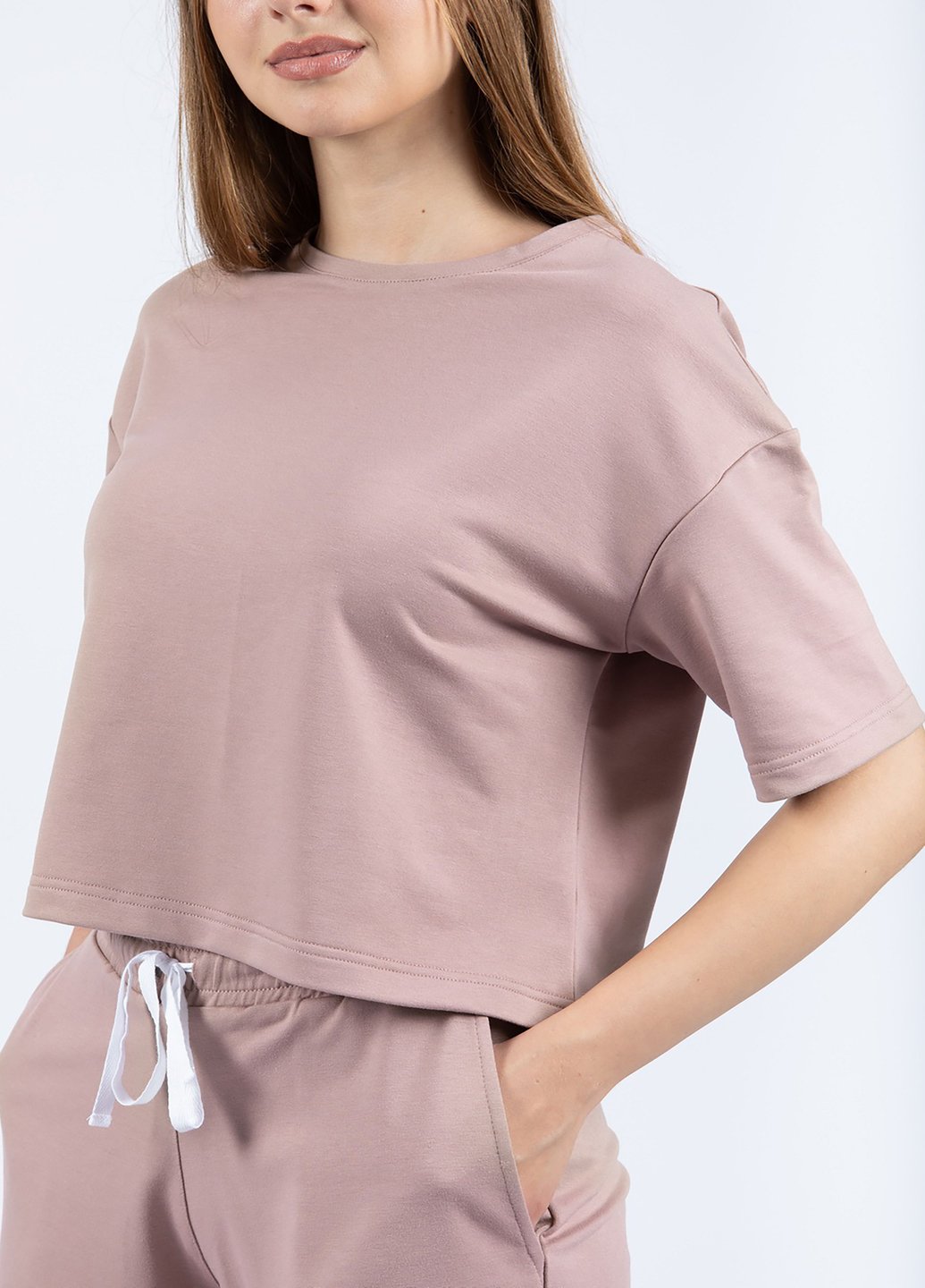 Купить Оверсайз футболка женская Merlini Нарбон 800000006 - Пудровый, 42-44 в интернет-магазине