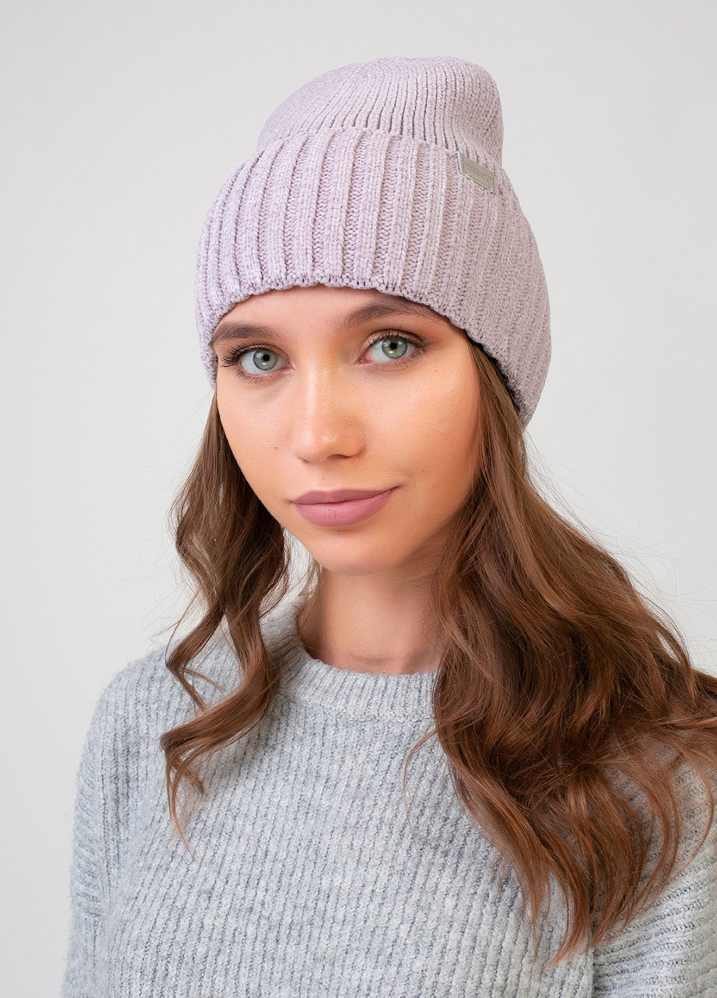 Купити Тепла зимова велюрова шапка Merlini Бібурі 330004 - Бузковий в інтернет-магазині