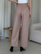 Льняний костюм з брюками палаццо та сорочкою бежевий Лорен 100001204 розмір 42-44 (S-M)