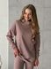 Кофта с высоким горлом в рубчик на флисе бежевая Merlini Serena 110002062 размер 4XL-5XL