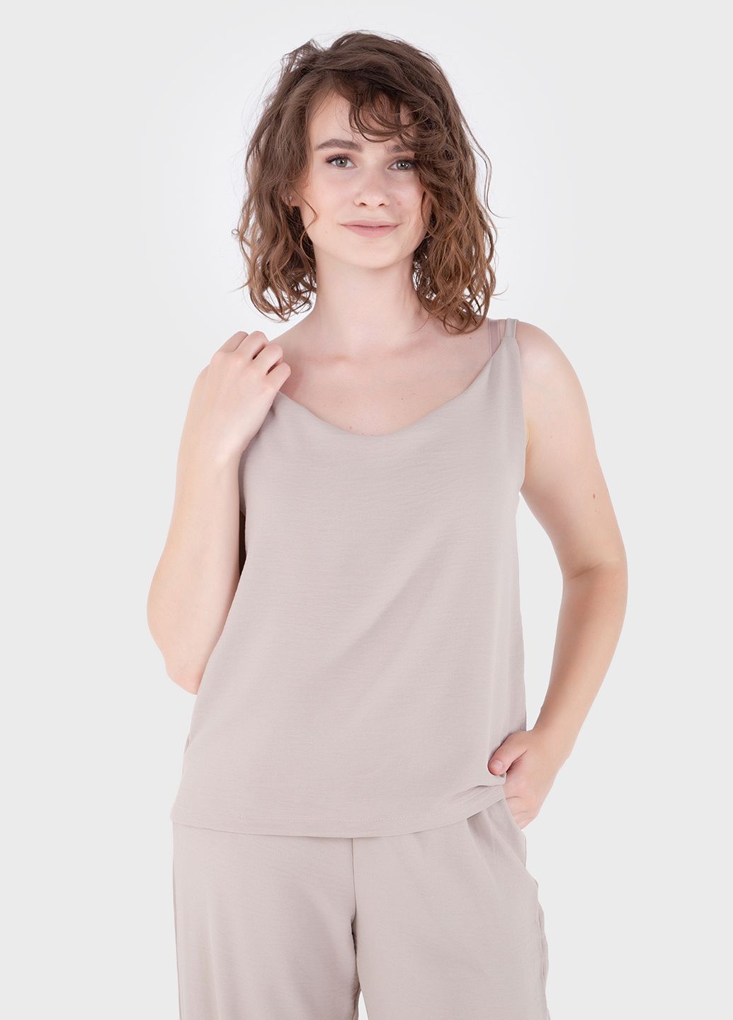 Купить Модный летний костюм женский бежевого цвета Merlini Тройка 100000130, размер 42-44 в интернет-магазине