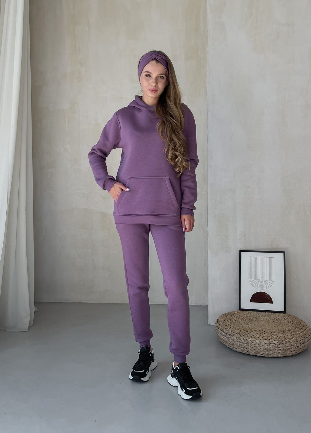 Купить Теплый зимний женский спортивный костюм на флисе фиолетовый Merlini Бордо 100001025, размер 42-44 (S-M) в интернет-магазине