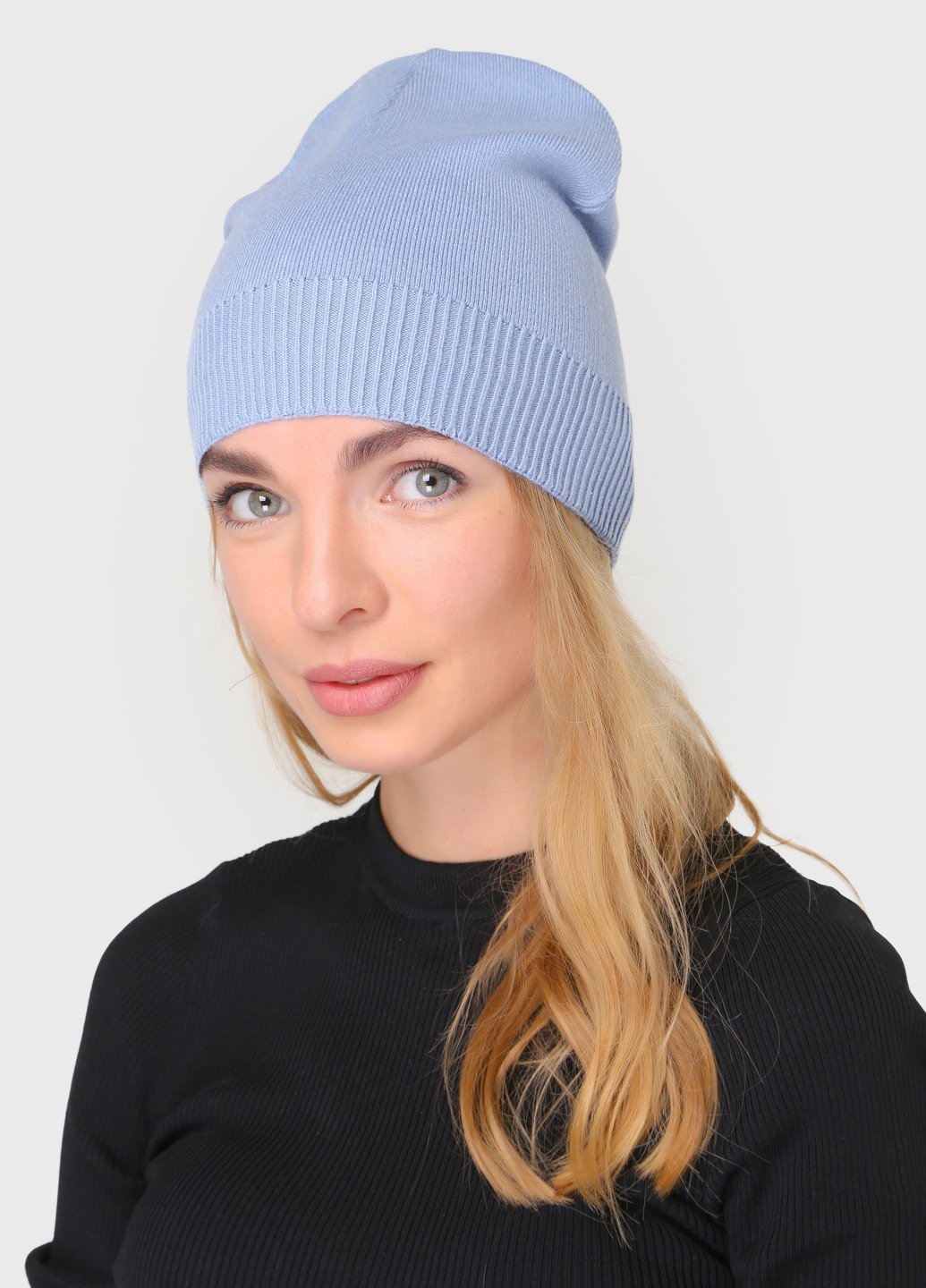 Купить Зимняя теплая кашемировая шапка без подкладки Merlini Тифани 360005 - Лазурный в интернет-магазине