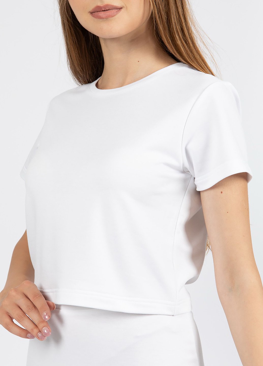 Купить Укороченная футболка женская Merlini Монруж 800000007 - Белый, 42 в интернет-магазине
