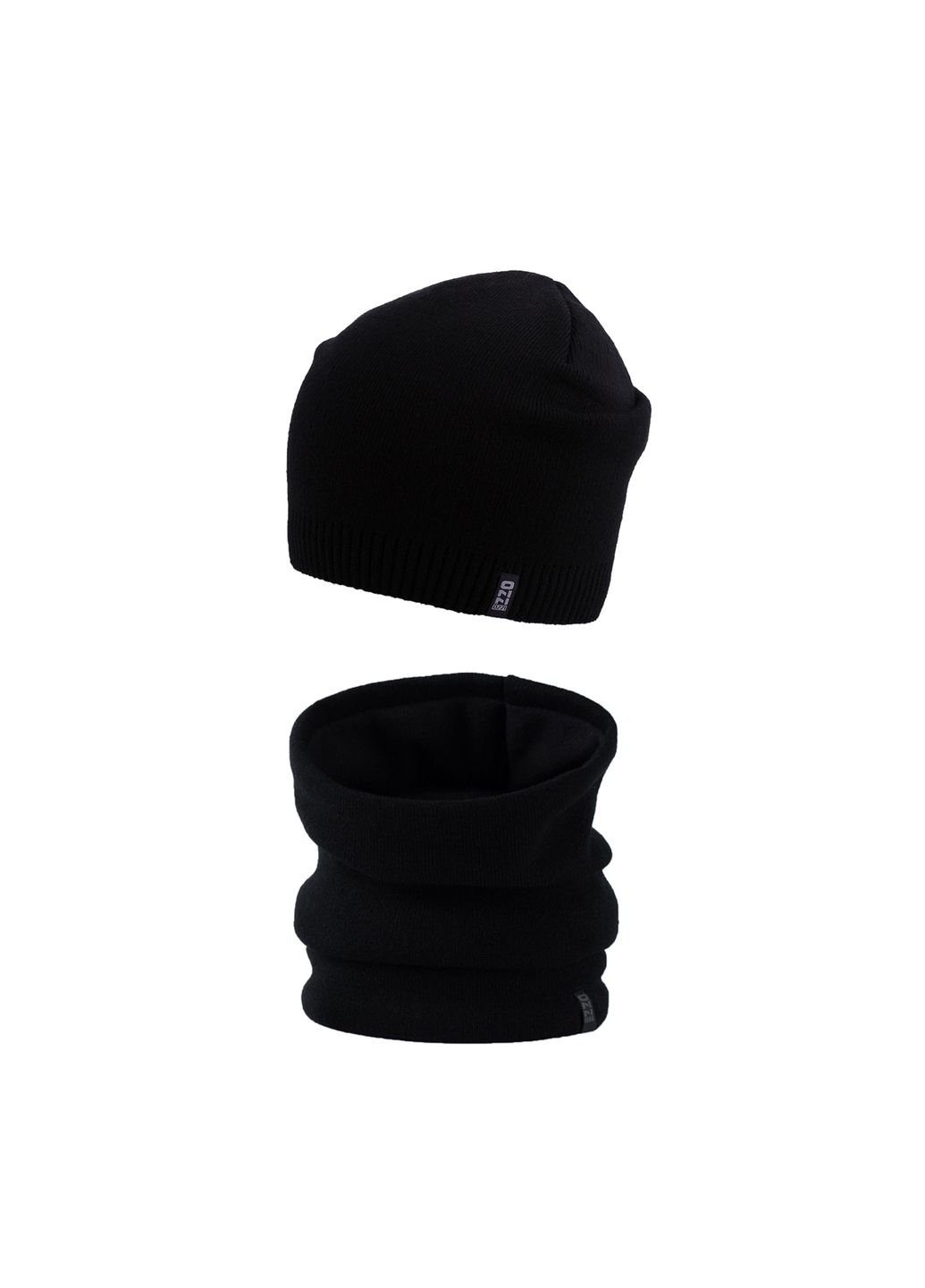 Купить Комплект (шапка, баф) Ozzi на флисовой подкладке 220037 - Черный в интернет-магазине