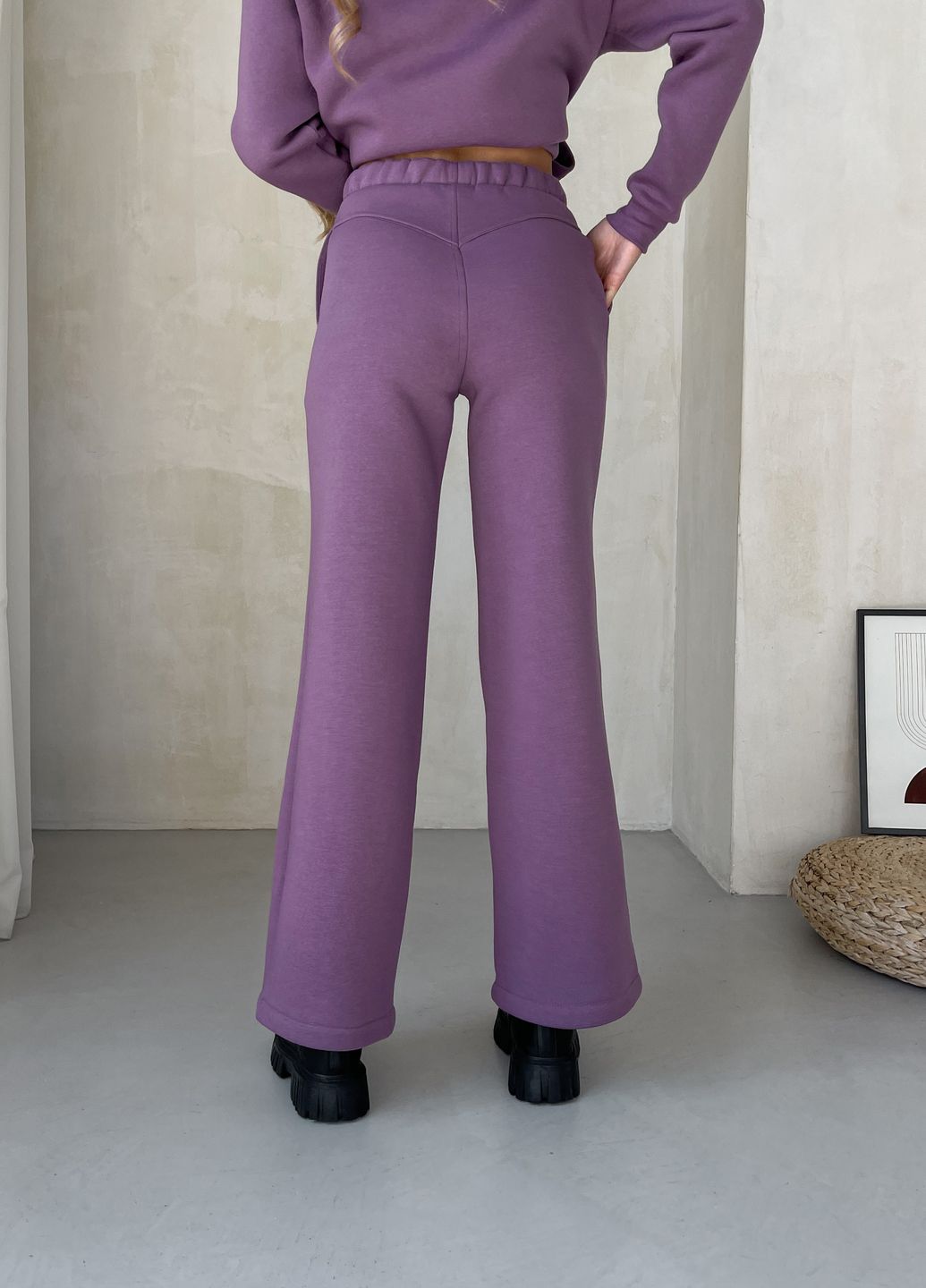 Купить Теплый костюм на флисе с широкими штанами и худи фиолетовый Merlini Тулон 100001065, размер 42-44 (S-M) в интернет-магазине
