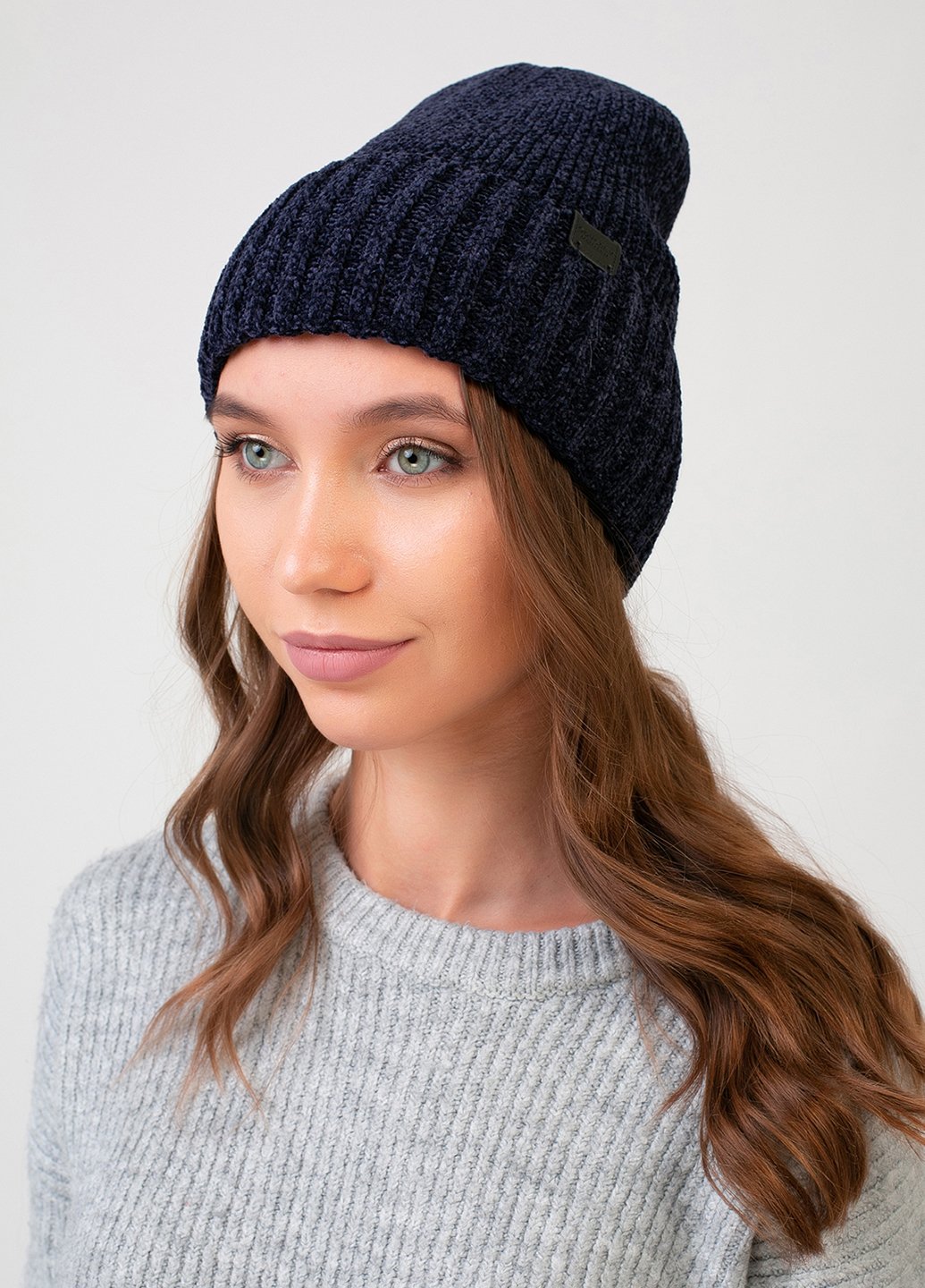 Купить Теплая зимняя велюровая шапка Merlini Бибури 330007 - Синий в интернет-магазине