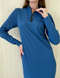 Длинное синее платье в рубчик с длинным рукавом Merlini Венето 700001145, размер 42-44 (S-M)
