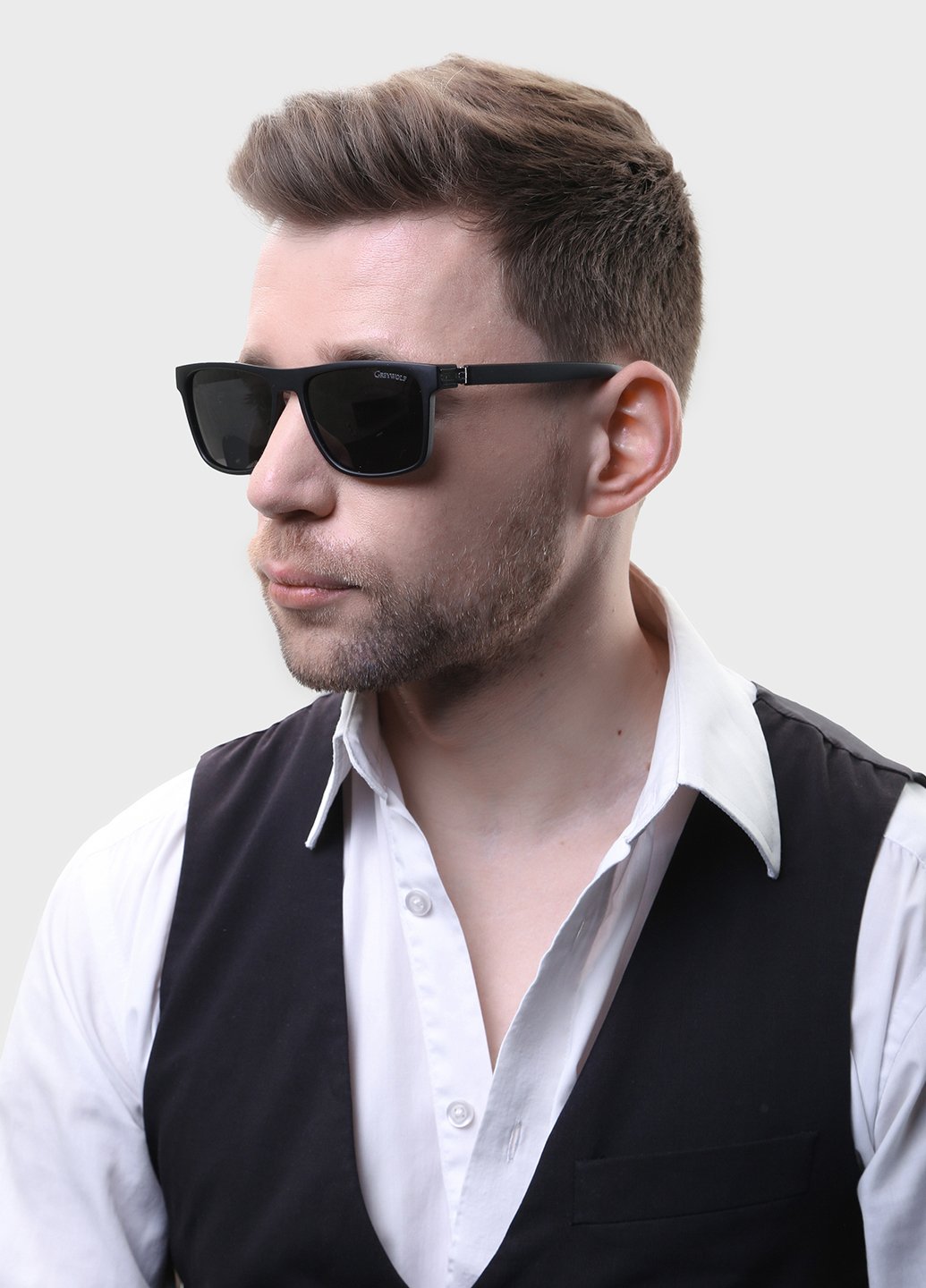 Купить Черные мужские солнцезащитные очки Gray Wolf с поряризацией GW5043 121003 в интернет-магазине