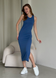 Длинное платье-майка в рубчик синее Merlini Лонга 700000111 размер 42-44 (S-M)