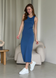 Довга сукня-майка в рубчик синє Merlini Лонга 700000111 розмір 42-44 (S-M)