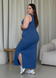 Длинное платье-майка в рубчик синее Merlini Лонга 700000111 размер 42-44 (S-M)